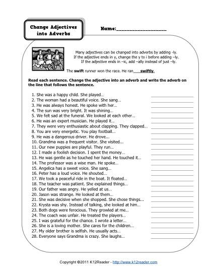 17 Worksheets Adjectives And Adverbs Sentence Worksheeto