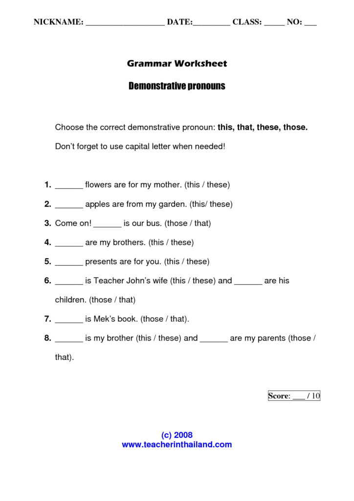 18 Spanish Demonstrative Adjectives Worksheet Worksheeto Adjectiveworksheets