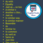 25 Connectors Of Comparison Vocabulary List English Study Here
