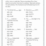 4th Grade Noun Verb Adjective Worksheet Kidsworksheetfun