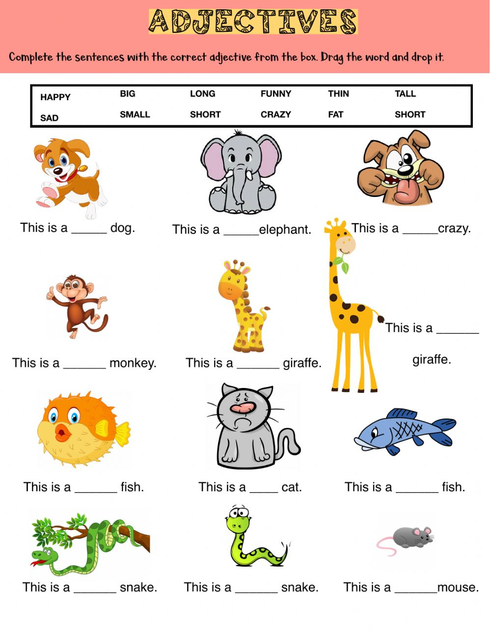 ADJECTIVES 2nd Grade Worksheet