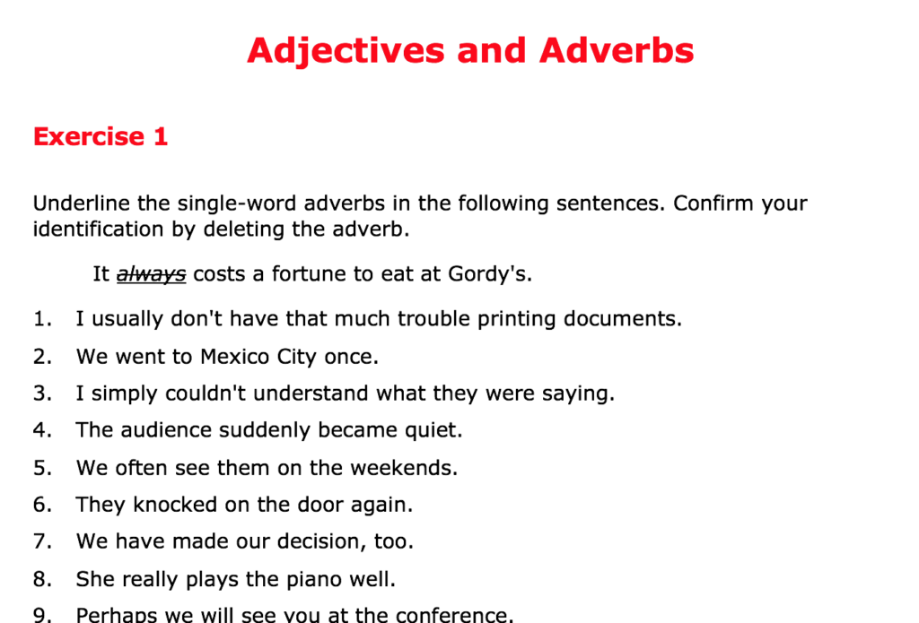 Adjectives And Adverbs With Magical Horses Worksheet Answers 
