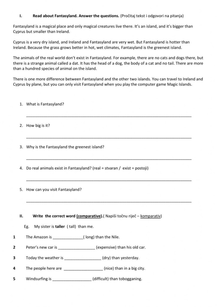 Adjectives And Adverbs Worksheet For Grade 5