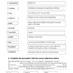 Adjectives And Subject Predicate Agreement Worksheet