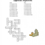 Adjectives Crossword Worksheets 99Worksheets