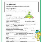 Adjectives Ending With Ed And Ing Exercises Huesteaching