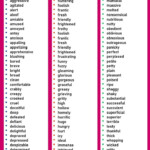 Adjectives List Adjectives Vocabulary Word List Abrupt Acidic Adorable