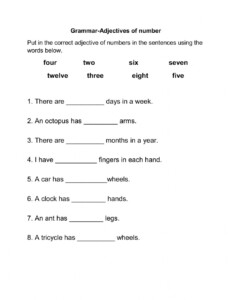 adjectives of quality quantity and number worksheets pdf