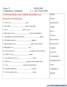 Adjectives Worksheets For Grade 5 Pdf - Adjectiveworksheets.net