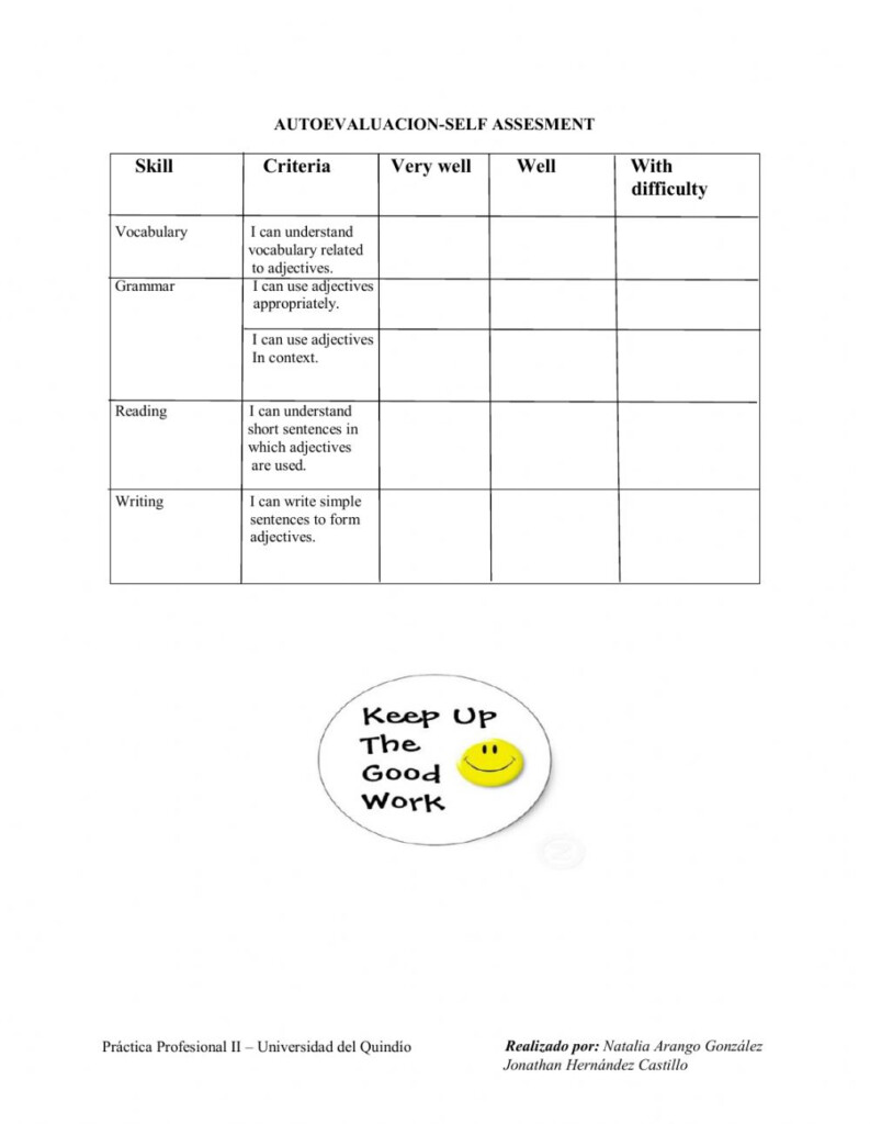 Adjectives Sixth Grade Worksheet