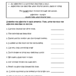 Adjectives That Tell What Kind Worksheets Adjective Worksheet Verb