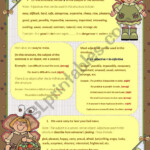 Adjectives To infinitives ESL Worksheet By Misscool