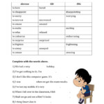 Adjectives With ED Or ING Interactive Worksheet