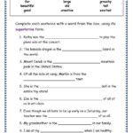 Adjectives Worksheets For Grade 3 Adjective Worksheet Superlative