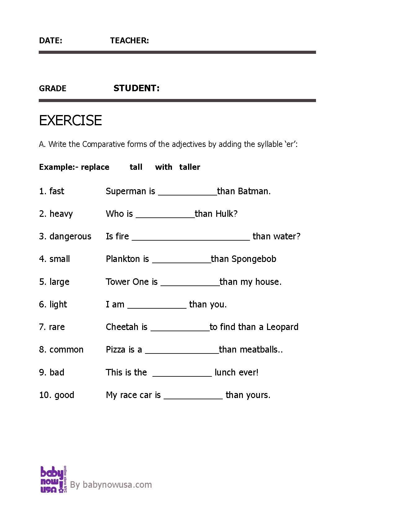 Adjectives Worksheet For Grade 3 With Answers Adjectiveworksheets