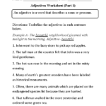 Adjectives Worksheets Regular Adjectives Worksheets