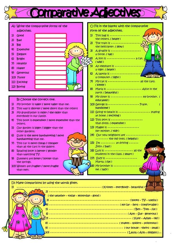 Comparative Adjectives English ESL Worksheets For Distance Learning