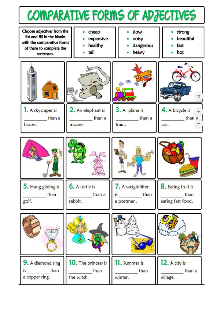 Comparative Adjectives Online Pdf Worksheet