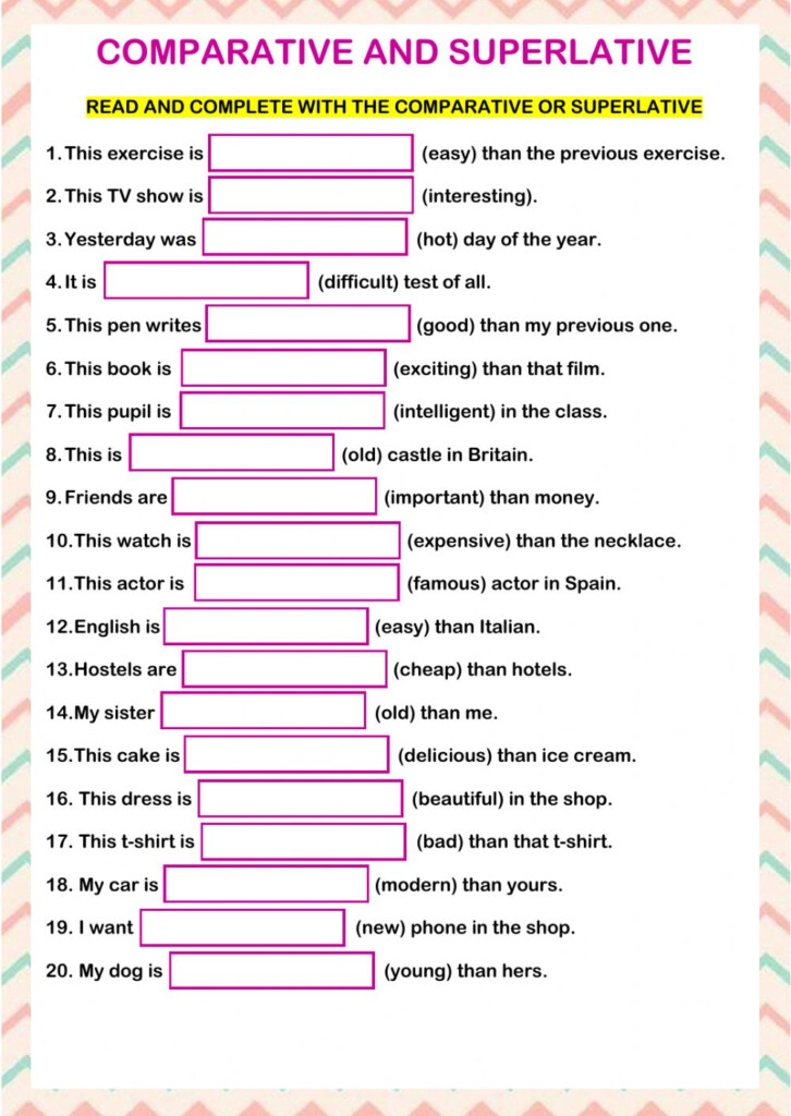 Comparative And Superlative Activity