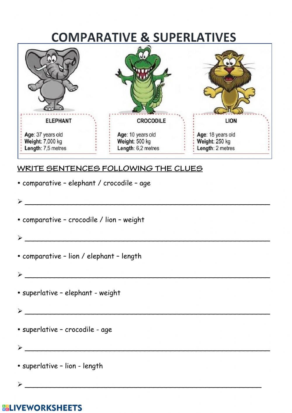 Comparatives Superlatives Comparative And Superlative Adjectives