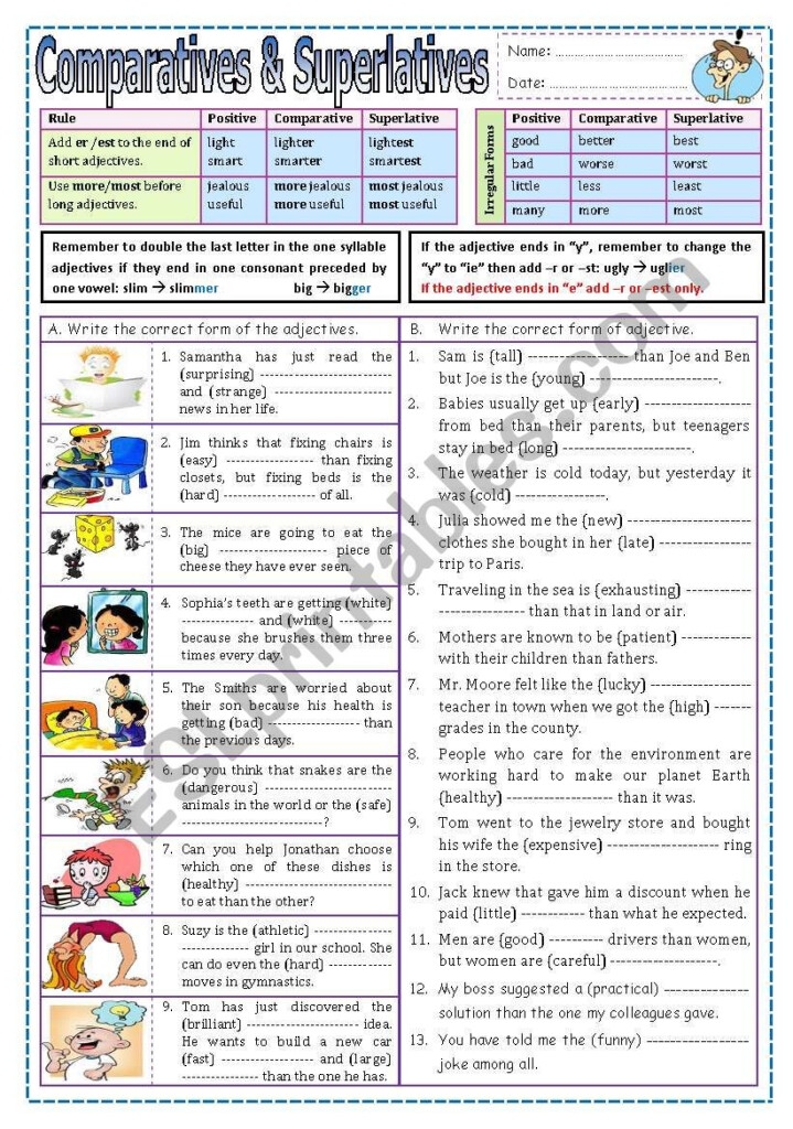 Comparatives Superlatives ESL Worksheet By Missola