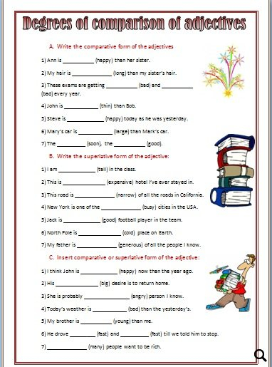 Degrees Of Comparison Exercises