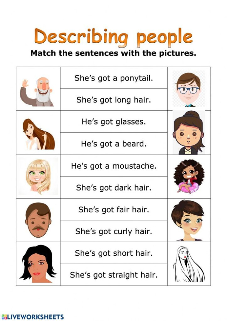 Describing People Online Worksheet Reading Comprehension For Kids 