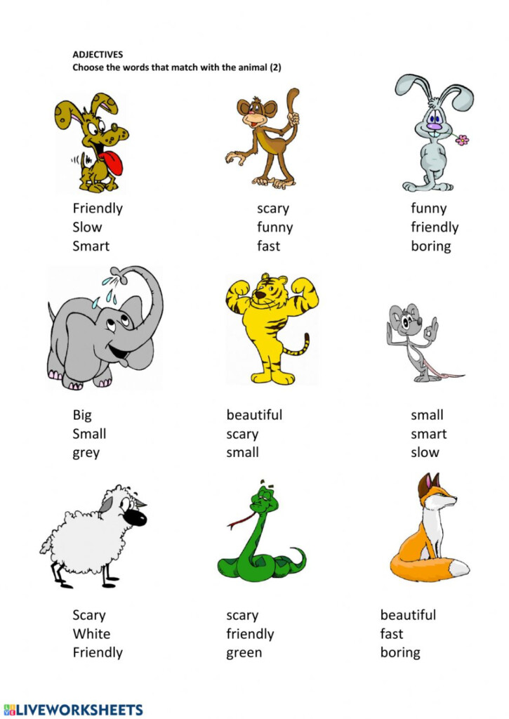 Easy Adjectives Worksheet
