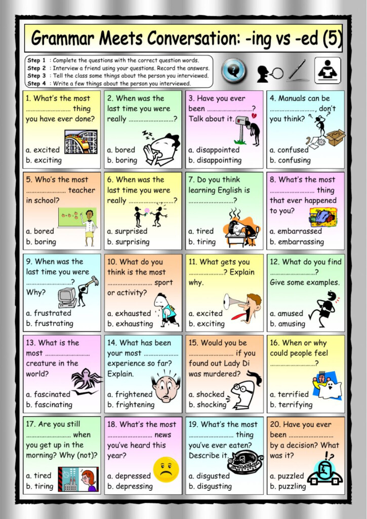  ED ING Adjectives Interactive Worksheet