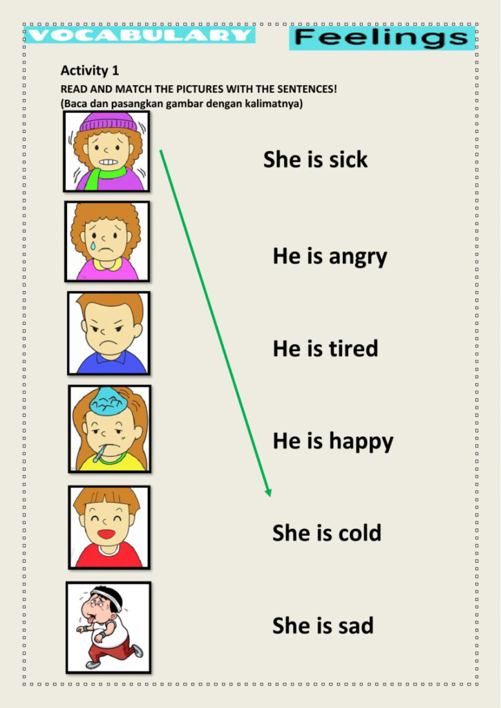 Ejercicio De Adjectives For Feeling