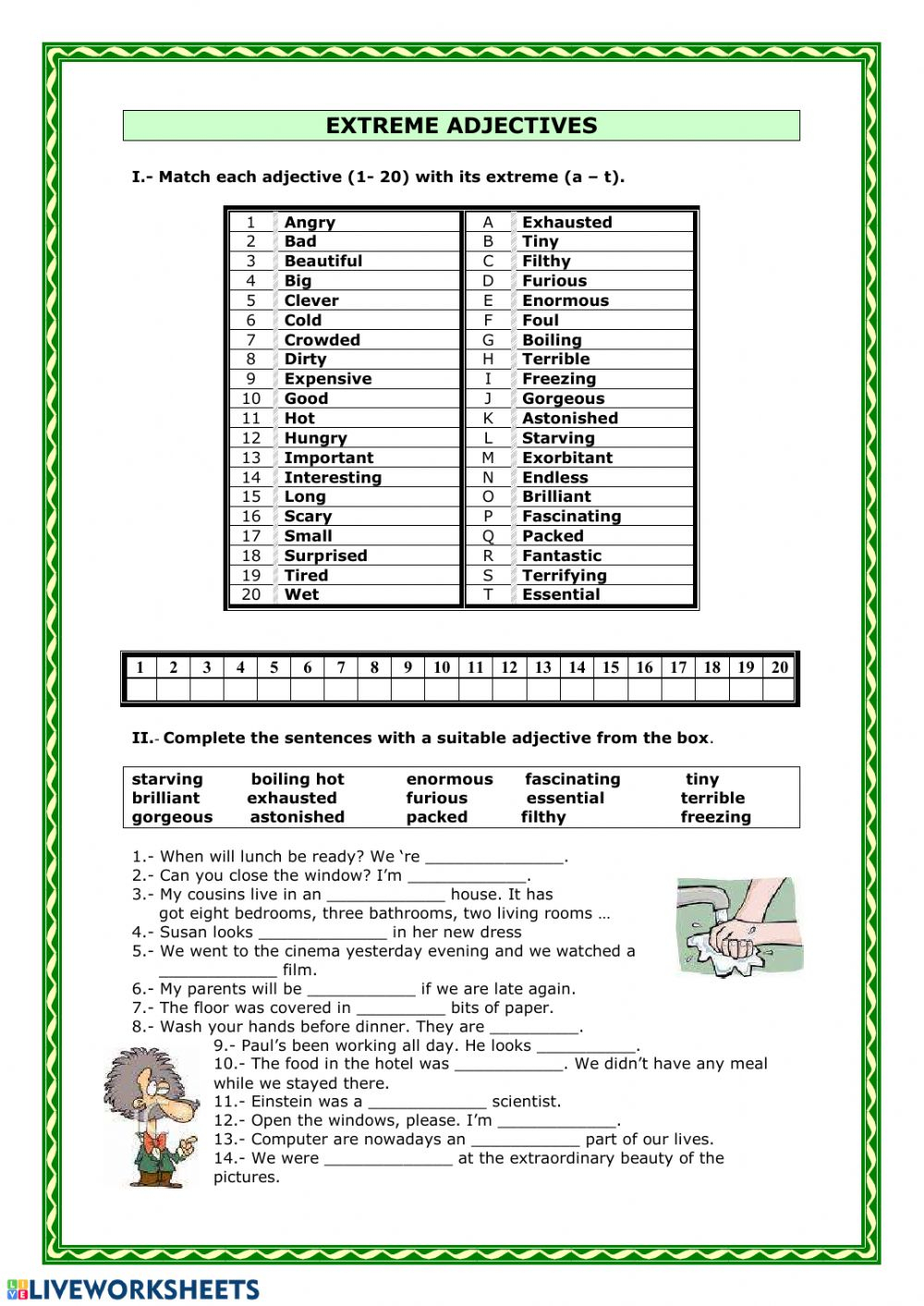 Extreme Adjectives Interactive Worksheet