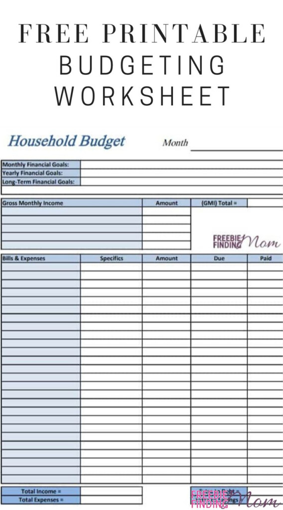 Free Printable Budget Worksheets Freebie FInding Mom Printable 