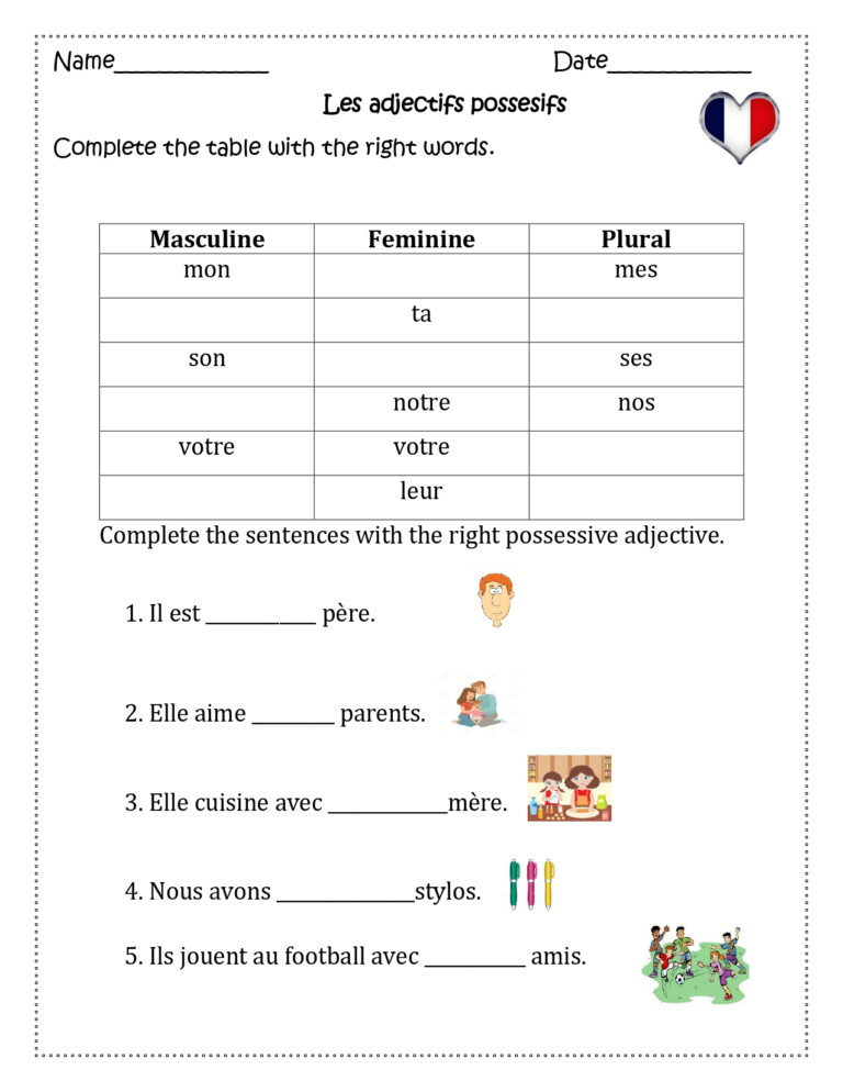 adjectives-possessives-french-worksheets-adjectiveworksheets