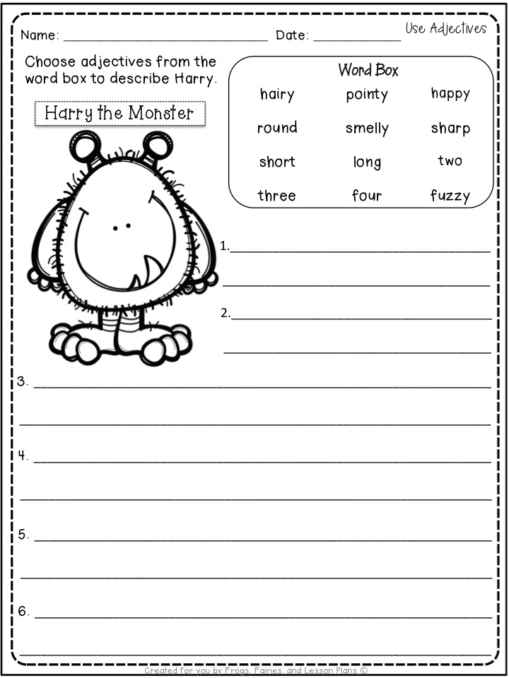 Frogs Fairies And Lesson Plans Adjectives 5 Fun Activities To Do 