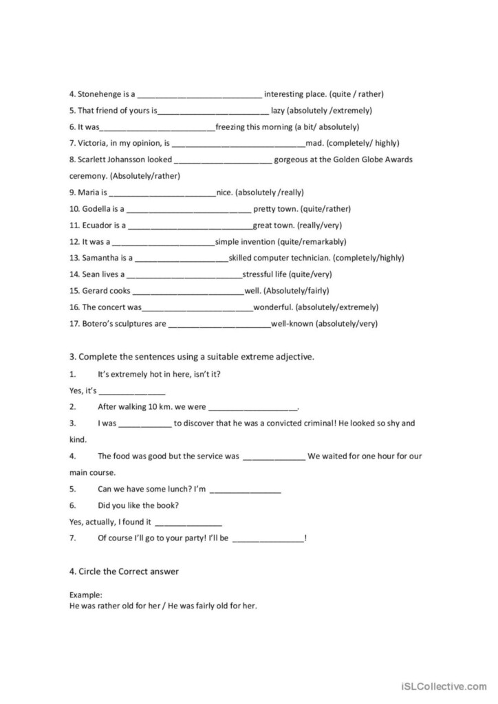 Gradable Non Gradable Adjective English ESL Worksheets Pdf Doc