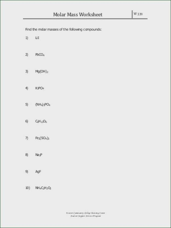Gram Formula Mass Worksheet Photo Yes Super Teacher Worksheets