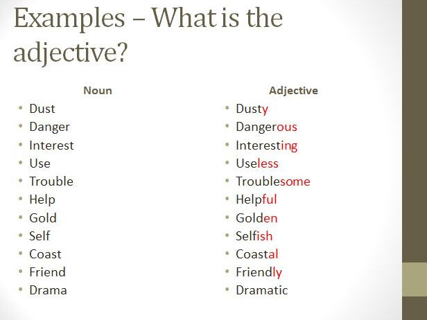 KS2 Grammar Converting Nouns To Adjectives Teaching Resources