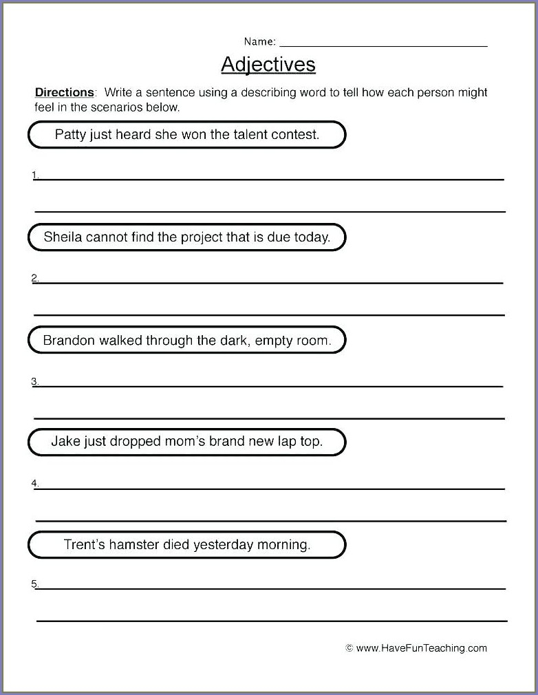 Limiting And Descriptive Adjectives Worksheet For Grade 2 Worksheet 