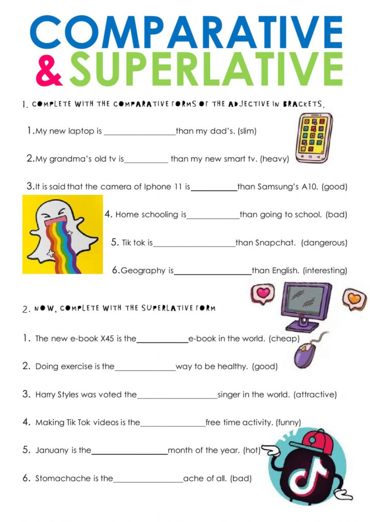 Liveworksheets English Comparatives And Superlatives Huesteaching