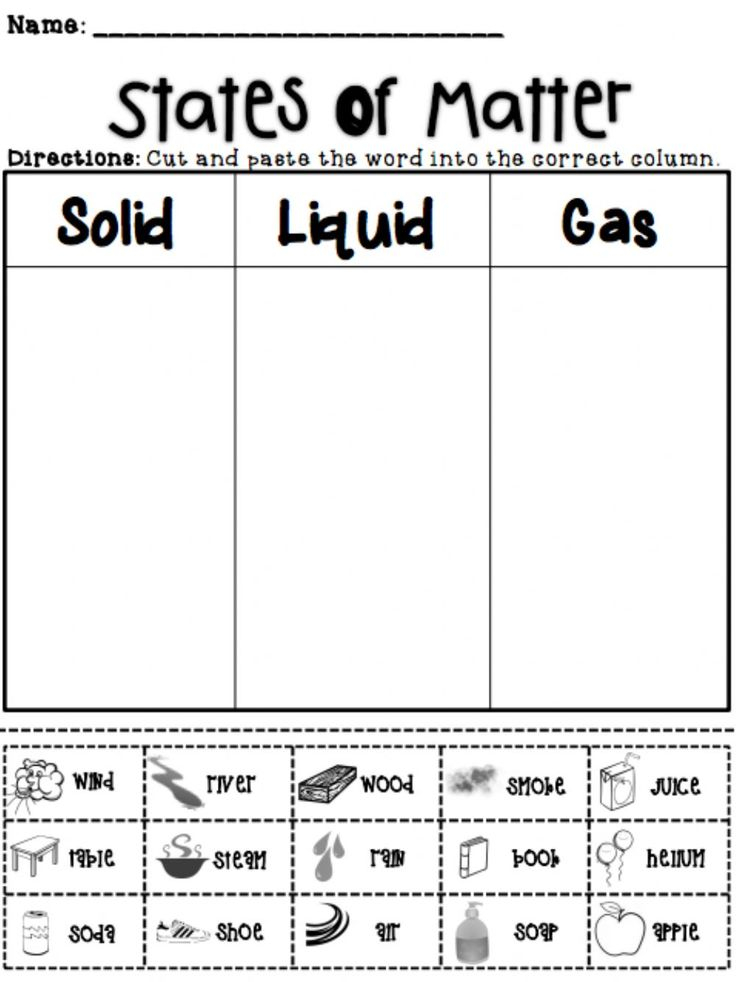 Matter Sort Interactive Worksheet Matter Worksheets States Of 