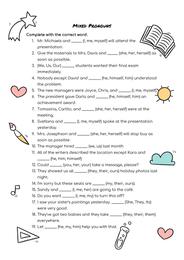 Mixed Pronouns Worksheet