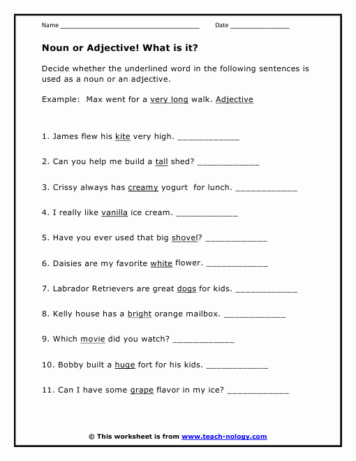 Noun Or Adjective What Is It