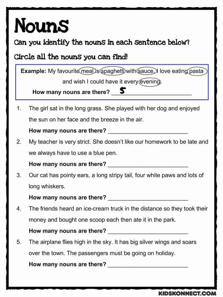 Noun Worksheet Nouns Worksheet Nouns Types Of Nouns