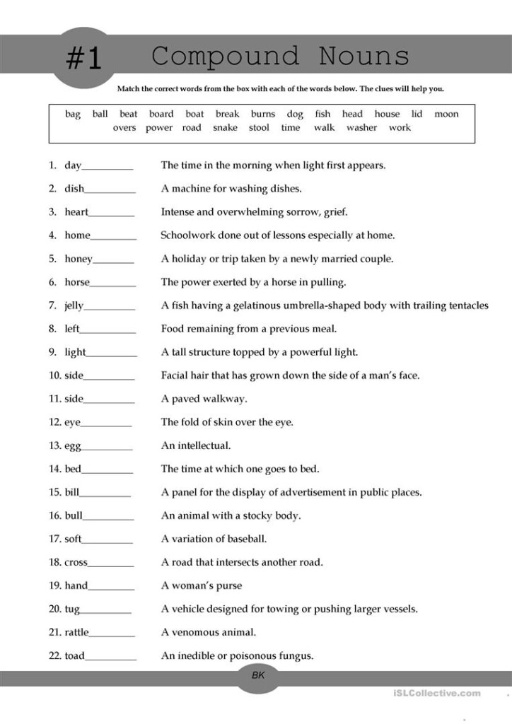 Nouns Pictures Worksheets