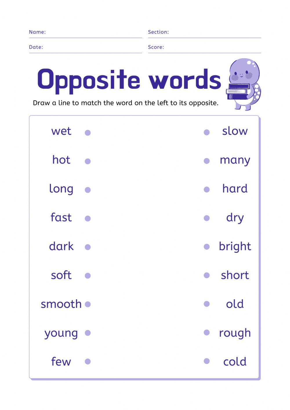 Opposite Words Interactive Worksheet For Ensino Fundamenatl
