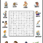 Opposites Word Search Worksheet