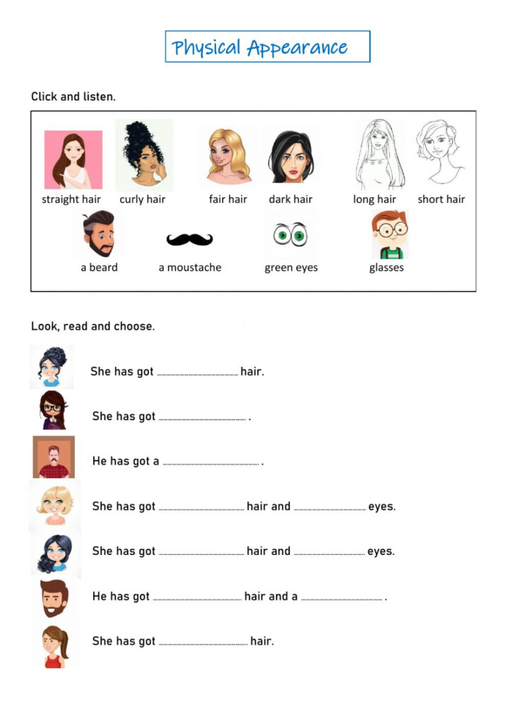 Physical Appearance Online Pdf Activity