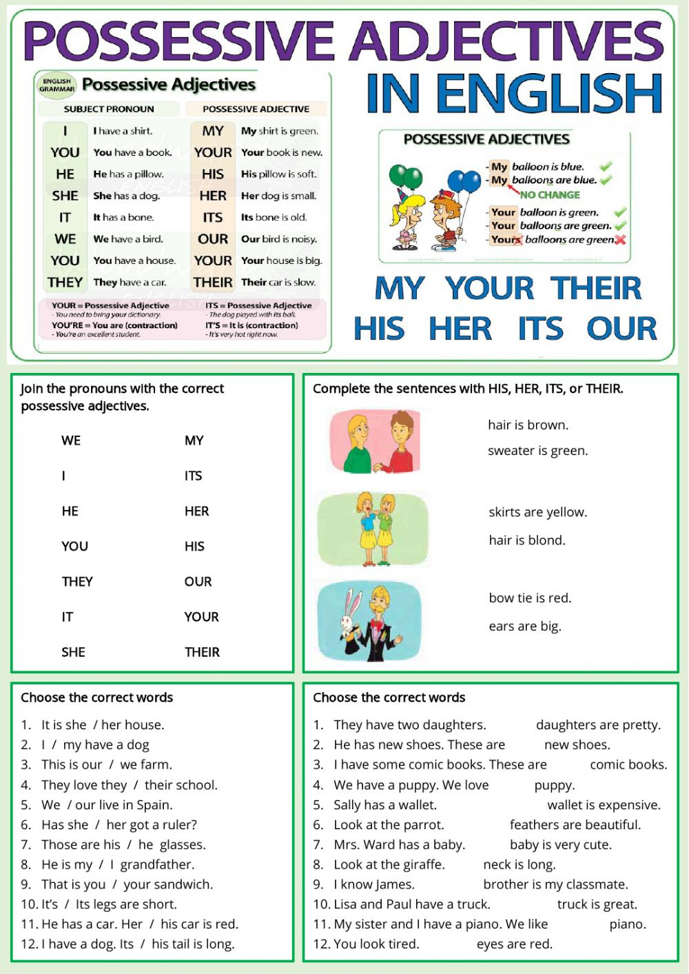 Possessive Adjectives Online Exercise For Primary 5 6
