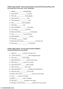 Spanish Possessive Adjectives Practice Worksheets - Adjectiveworksheets.net