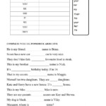 Possessive Adjectives Worksheet For A1
